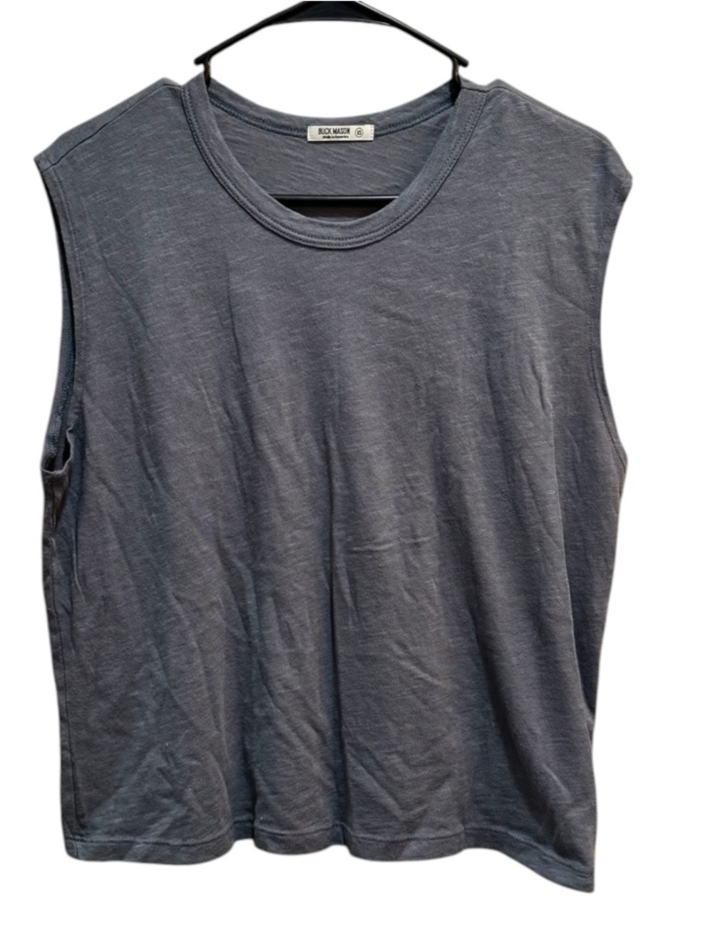 Buck Mason Boxy Tank Top Size XS Gray Sleeveless USA 100% Cotton Crew Neck